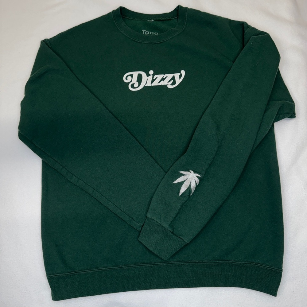 Tana Mongeau Dizzy Weed Marijuana Forest Green Sweatshirt, Medium